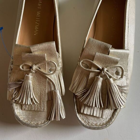 STUART WEITZMAN | gold leather tassel loafers 6 - Picture 13 of 16